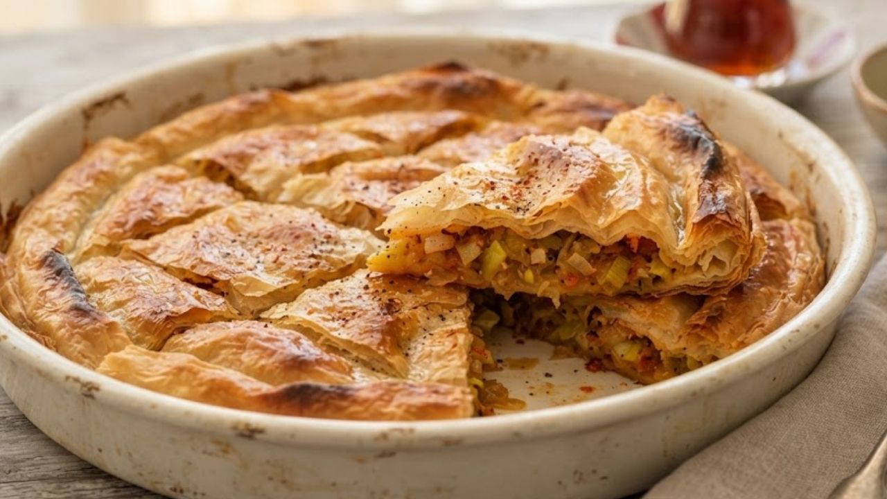 Bir dilimi yetmeyen enfes lezzet pirasali arnavut boregi tarifi py4HKP2d